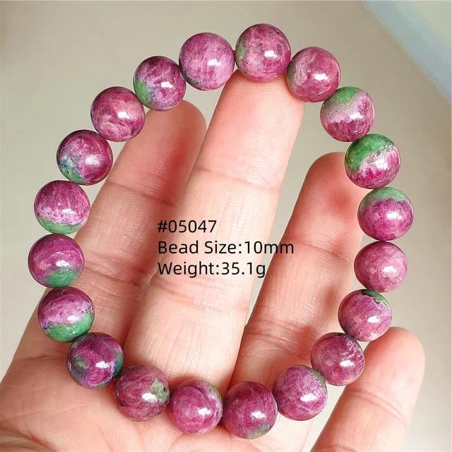 Natural Ruby Round Beads Tungsten Classic Strand Bracelet Jewelry Rare Red Watermelon Ruby Zoisite Unisex Party AAAAAAA