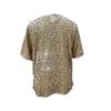 Fashionable Commuting Loose Short-sleeved Round Neck Tops For Women With Sequined T-shirts