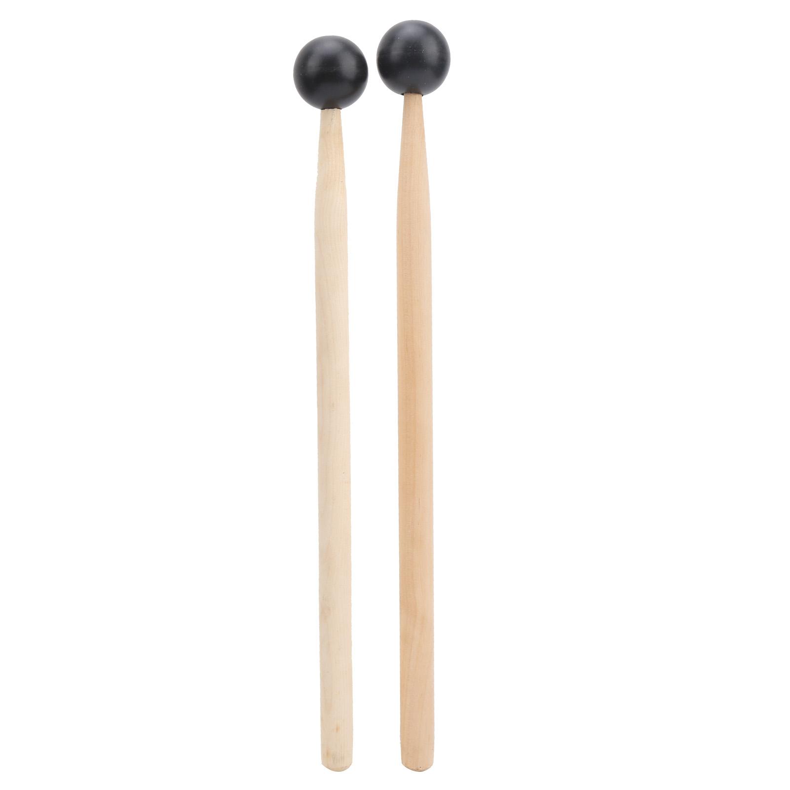 

2Pcs Ethereal Drumstick Rubber Round Head Wooden Handle Hammer Percussion Accessories