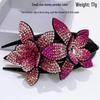 Damen Sommer Strassblumen Haarspange - Koreanischer Stil Doppellagiger Entenschnabelclip