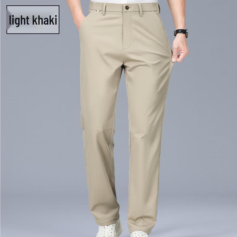 ROMON Men's Spring/Summer Straight-Fit Casual Pants