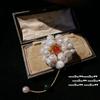Light Petal Concubine Peony Flower Jewel Brooch, Tahiti, Deep Sea Bead Calla Lily Pearl Flower Brooch