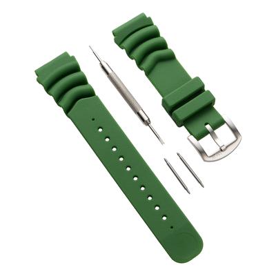 JMW TOKYO Taucheruhr mit Solarantrieb 22mm Bandanstoß Urethan Ersatz Silber Federstegbox Original Perfektes Tagesgeschenk Herrenarmband, Breite, Armband, Armband, Grün,