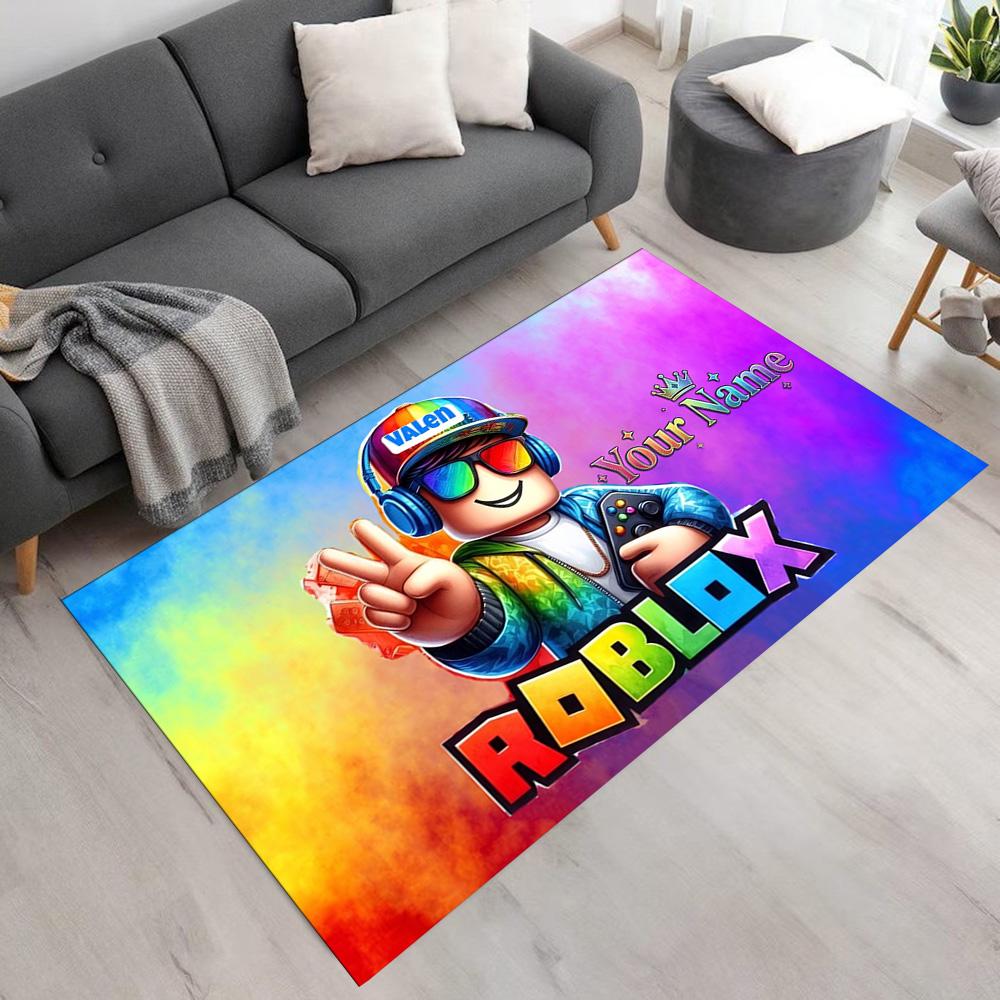 Roblox Personalized Text Floor Rug Office Rug Suitable for Playrooms Living Rooms Decorate Room Balcony Antislip Carpet Decorate Offices