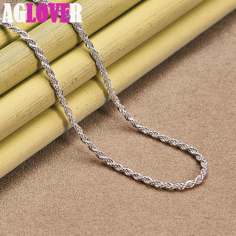 Стерлинговое серебро 925 пробы, 3 мм, цепочка с волнами воды, 16/18/20/22/24/26/30 дюймов, ожерелье, ювелирные изделия