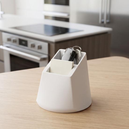 3D Printed Remote Control Holder Creative Desk Organizer for Electronics & Small Items Novelty Decorative Storage Box for Home Office