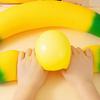 Banana Squeeze Toy Soft Rubber Stress Relief Toy Fun Pinch Sensory Toy Portable Fidget Toy Safe for Kids Adults Anxiety Relief Gift