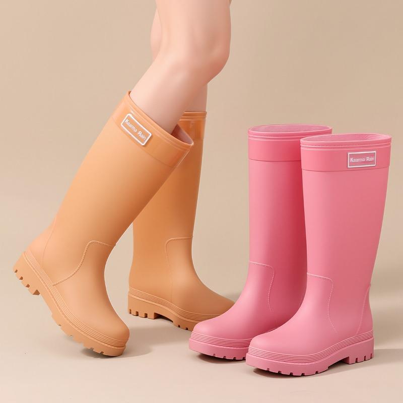 Women's extra high cm medium and big red rubber shoes wedding shoes women's shoes urban commuter water shoes sweet sa long tube rain shoes