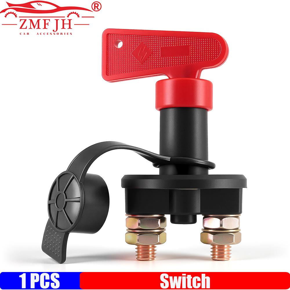 

ZMFJH Car Rotary Power Switch Truck Boat Vehicle Modify Isolator Disconnector WIth Key Cut Off Battery Main Kill Switch 300A 12V K0152