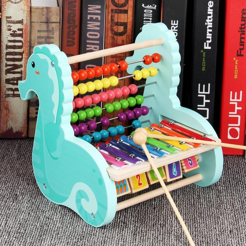 Multifunctional Wooden Abacus & Bead Maze for Baby's Hand-Eye Coordination and Early Education