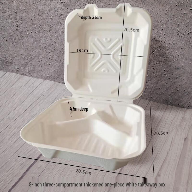 Shixun Biodegradable 3-Compartment Takeout Boxes