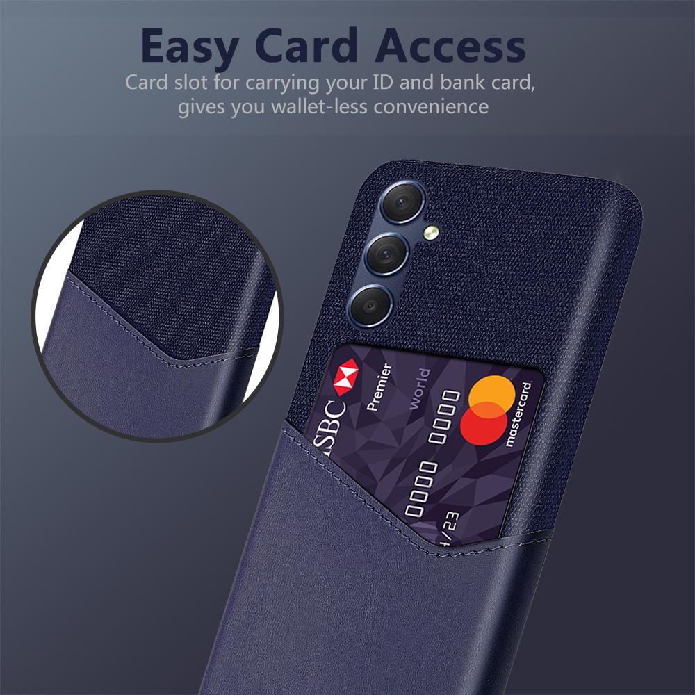 

For Samsung Galaxy A15 5G Cell Phone Case Cloth Texture PU+PC Back Shell Blue