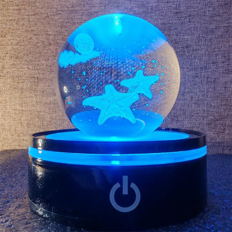 Solar System 3d kristallkula Kristallklot Laser snidad kristallkula med kulstativ Dekorativa planetsfärer Galaxy Födelsedagspresentprydnader