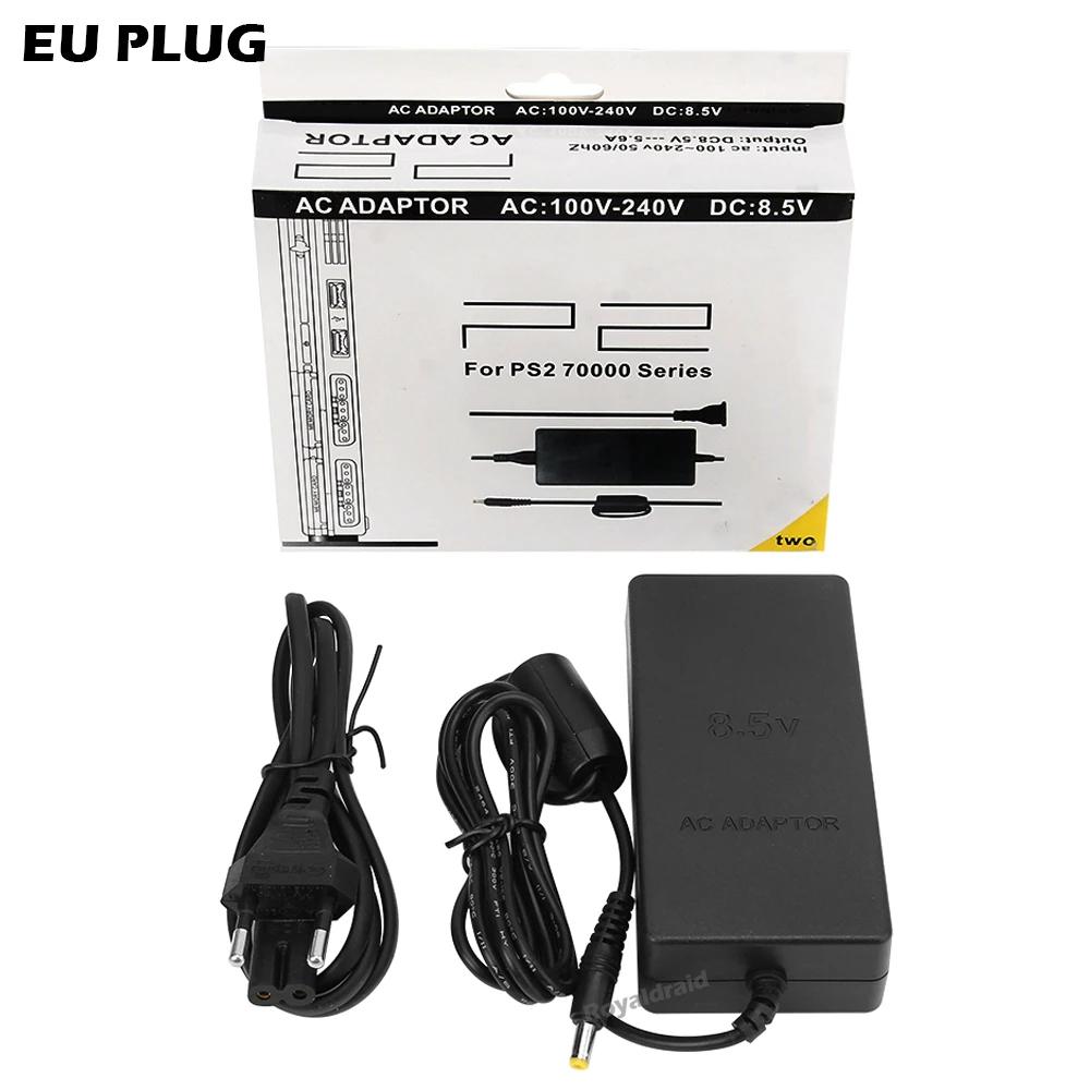 

НОВЫЙ блок питания для PS2, сменный адаптер переменного тока, кабель зарядного устройства, шнур 100‑240 В постоянного тока 8,5 В для консоли PS2 Slim 70000, вилка ЕС / вилка США