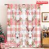 2pcs 2D Flat Printing Merry Christmas Window Curtains Deer Heart Pine Christmas Fabric Without Electricity Family Party Perfect