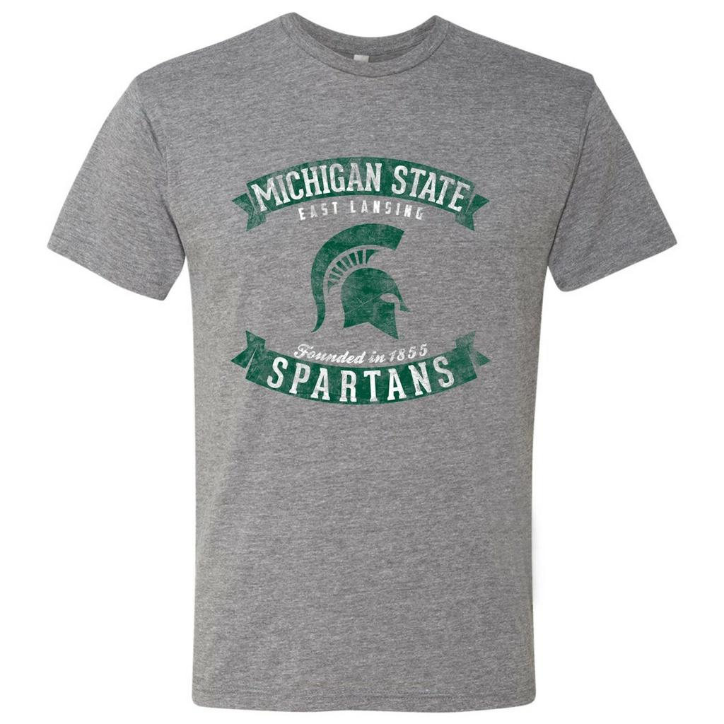 Michigan State Spartans Vintage Banner Triblend T-Shirt - Premium Heather