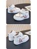 2025 Autumn/Winter Kids' Cartoon Mid-Top Leather Walker Shoes - Unisex, Trendy White