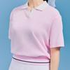 CHALLENGER Women'S Drop Shoulder Cotton Poly Collared Knit Pullover Light Pink