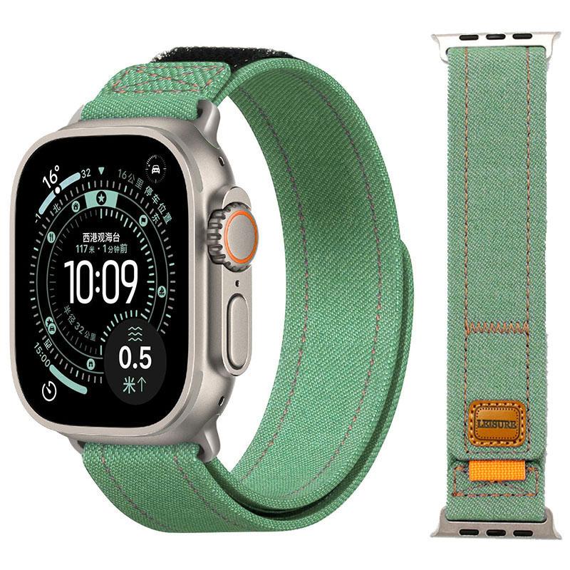 Denim Nylon Band for Apple Watch Ultra 3 2 1 49mm/11 10 46mm 42mm Canvas Wristband iWatch 9 8 7 6 5 SE 3 45mm 44mm 40/41mm Strap