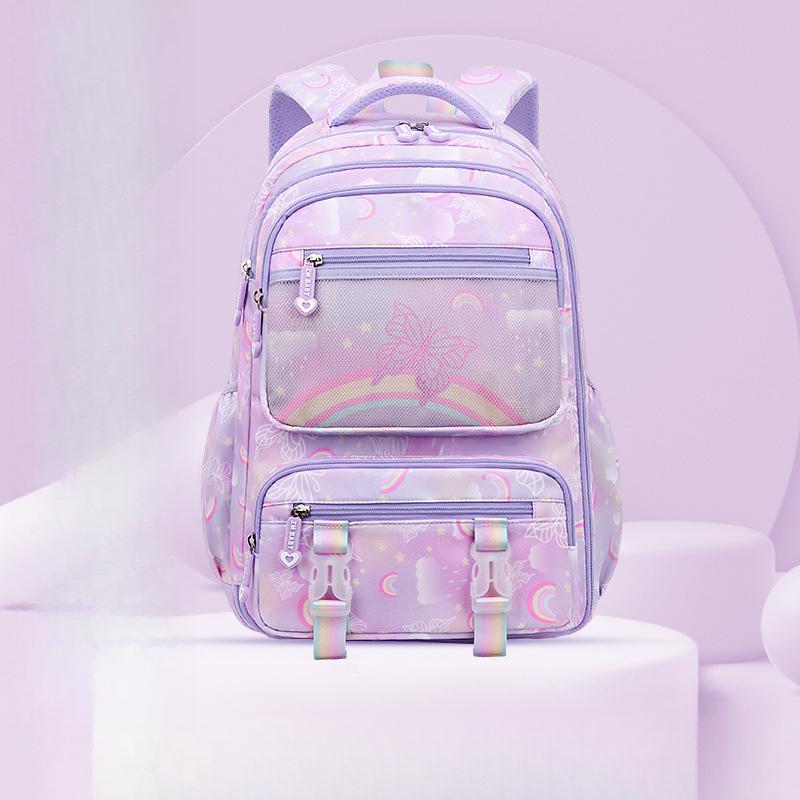 

New Elementary School Backpack for Girls, Lightweight Side Refrigerator Style Children s Double Shoulder Backpack Big(46cm*30cm*18cm) фіолетовий