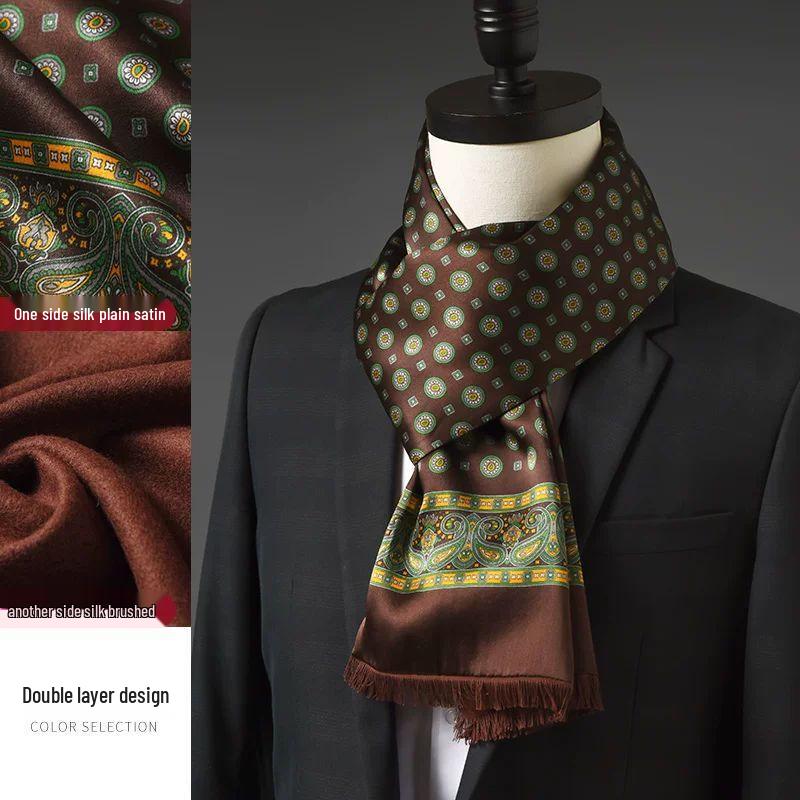 TXRMDX Men s Brushed Silk Scarf One Size