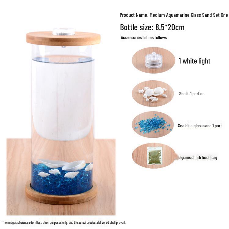 Eco-Friendly Mini Fish Micro-Landscape Aquarium: No-Water-Change Desktop Tank for Betta Fish