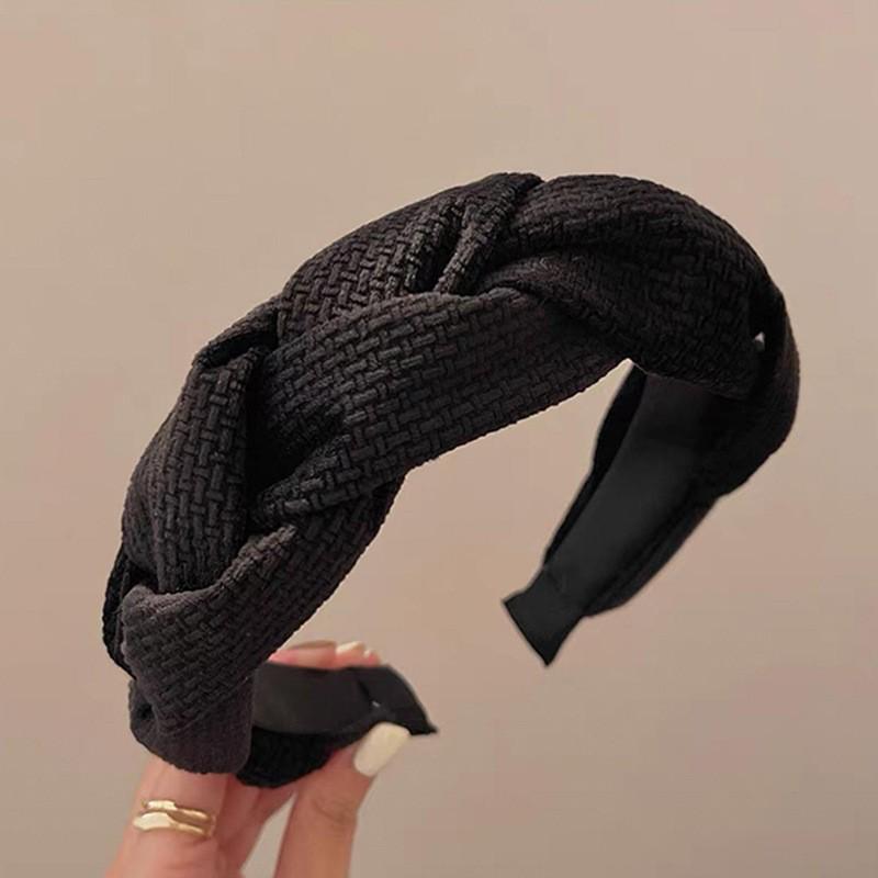

Элегантная французская ретро-плетеная повязка на голову: Нескользящая, с высокой посадкой по голове, идеально подходит для мытья лица и укладки волос