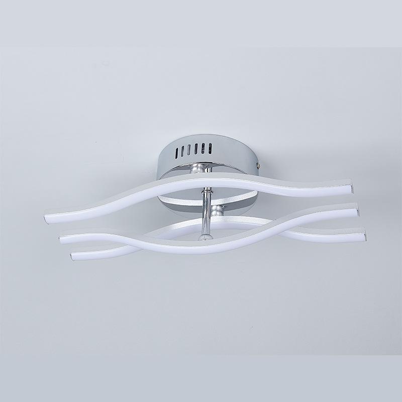 LED Ceiling Light 12W 24W Curved Design Ceiling Lamp Modern Living Room Lamp 6000K Cold White for Dining Room Bedroom Balcony