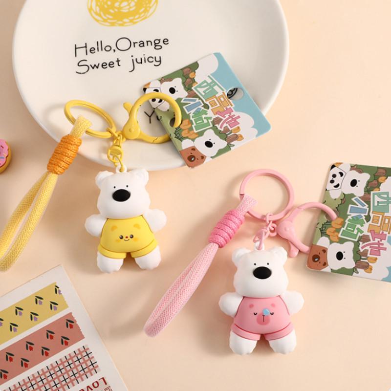 West Highland Terrier Pendant Plush Toy Puppy Car Keychain Dog Doll Accessories