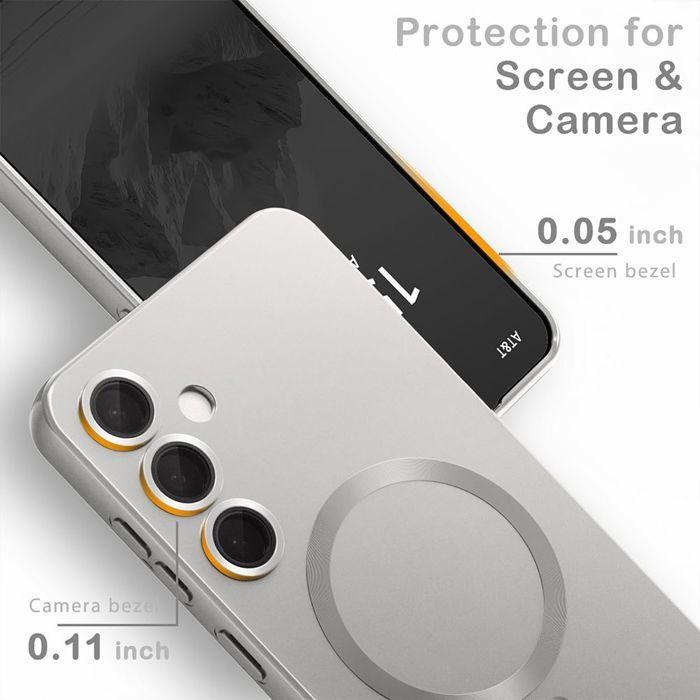 Coque de Protection - BOOLING - pour Samsung Galaxy A17 4G/5G - Silicone Slim avec Anneau Magnétique - Argenté