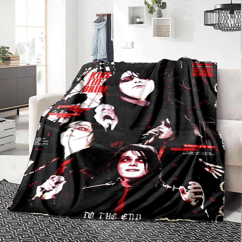 My Chemical Romance Print Flanelldecke Hohe Qualität Warm Bequem Decke für Alle Jahreszeiten Perfekt für Geschenke Heimdekoration