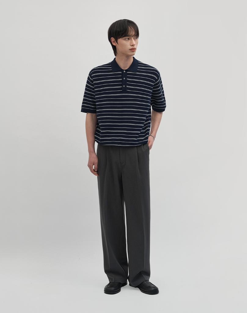 WORK ON BODY OFF (Summer Add-On) Rebe Semi-Wide One-Pleat Slacks (2 Colors)