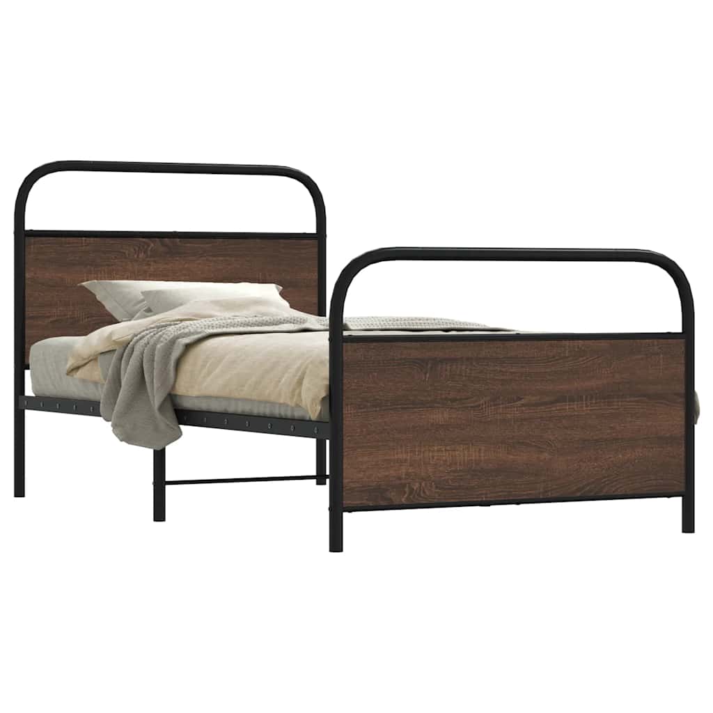 Bed Frame without Mattress 100x200 cm Brown Oak Effect