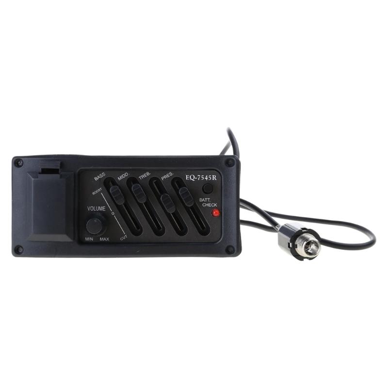 Guitar Pickup 4-Bands Acoustic Guitar Pickup Electric Guitar Equalizer Volumes Control Preamp Amplifier Equalizer Pickup
