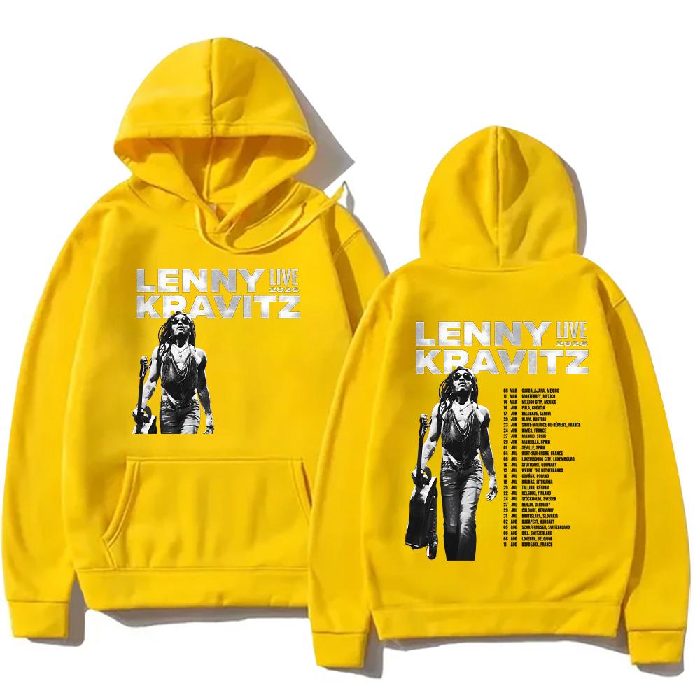 Lenny Kravitz Live 2026 Grafik Streetwear Herren High Street Sweatshirt Mode Damen Langarmtops Punk Musik Kleidung Pullover
