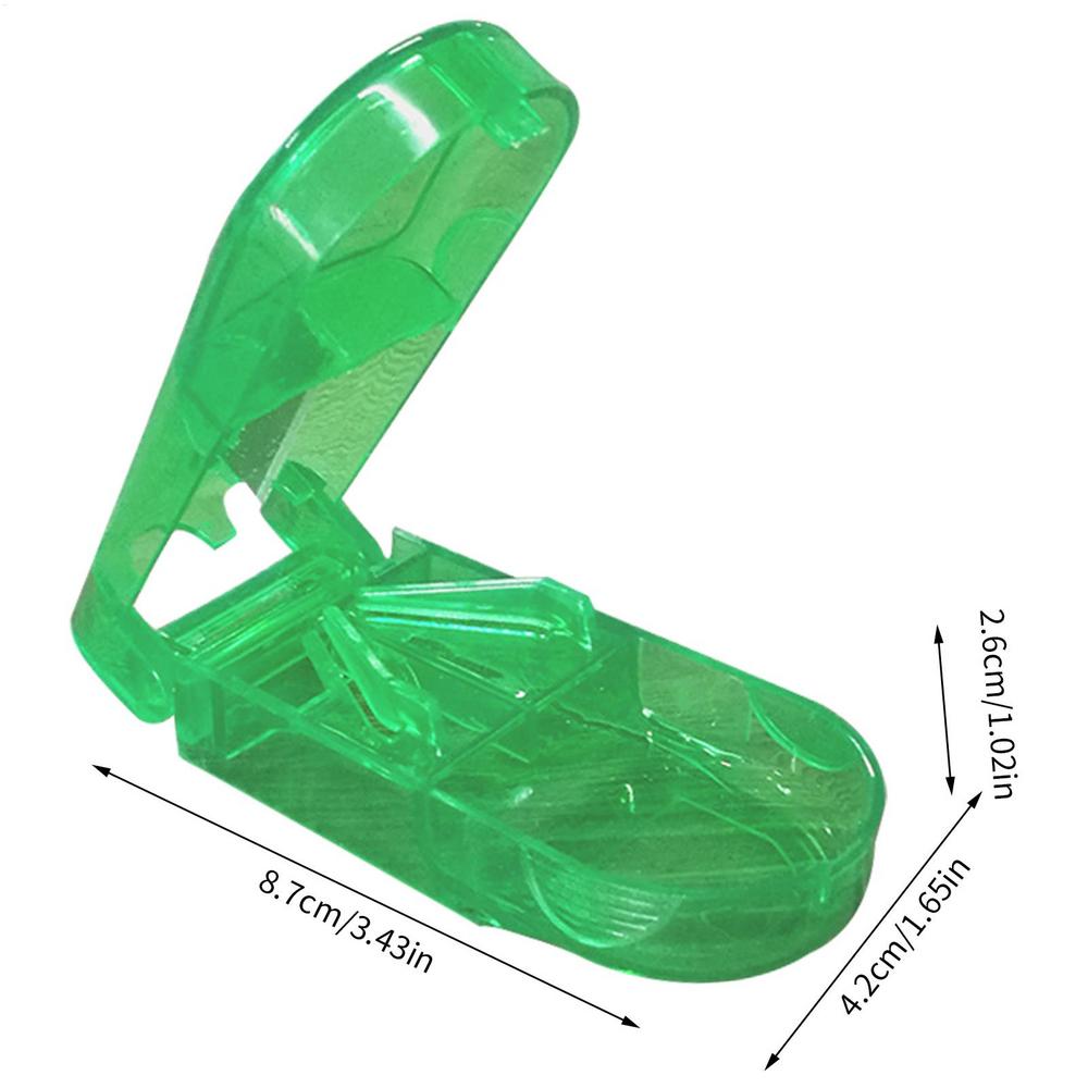 Pill Cutter Box Portable Drugs Box Tablet Cutter Splitter Medicine Pill Holder Pill Cutter Drugs Tablet Divider Storage Case зелёный