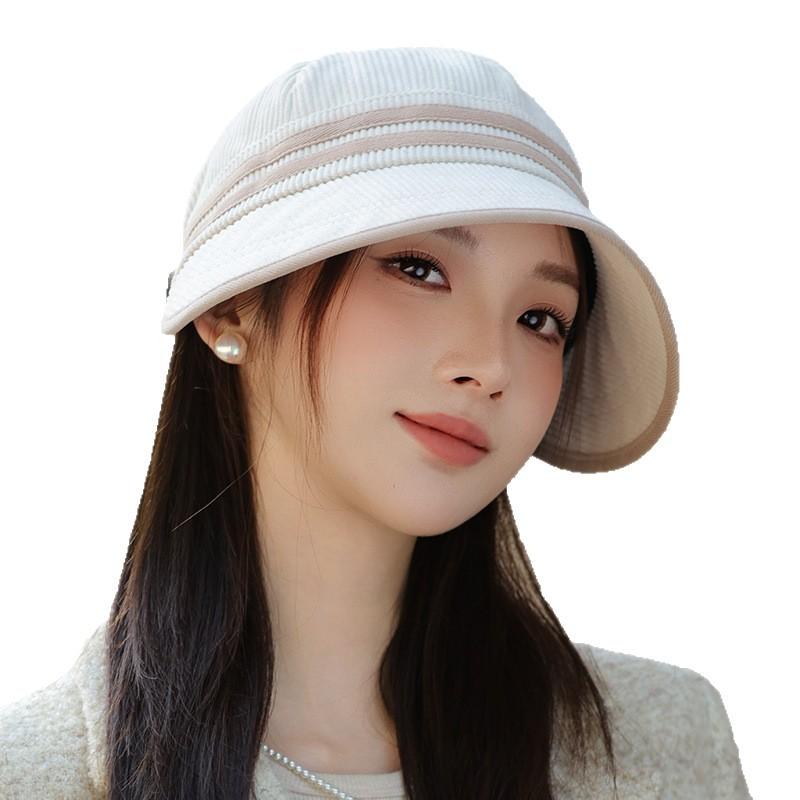 Hat women's autumn and winter casual cap outdoor travel sunshade bucket hat small equestrian hat