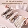 Large Capacity Foldable Cosmetic Bag Waterproof PU Leather Portable Toiletry Bag Roll Up Design Detachable Makeup Organizer