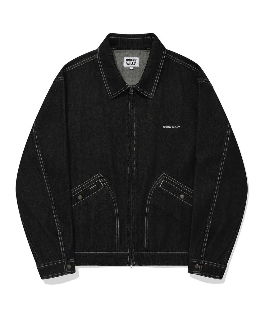 Wacky Willy [24Fw] Denim Trucker Jacket Black