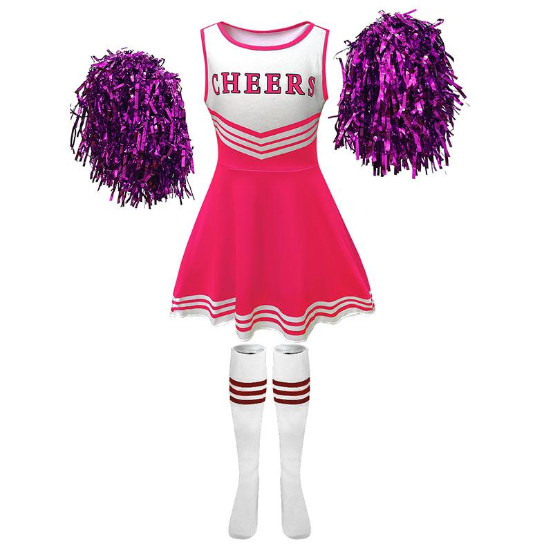 Чирлидинг Форма Детская Пятицветная Спортивная Одежда для Чирлидинга Футбол Малыш Платье Набор Одежды для Выступлений 110