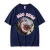 Moo Deng Bouncy Pig in Thai Picture The Cute Baby Hippo Funny Meme T Shirts Unisex Women Casual 100 Cotton Oversized Tshirt Tops