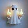 Halloween Finger Ghost Figurine Spooky Resin Light-up Ghost Statue for Halloween Home Tabletop Tray Shelf Decor