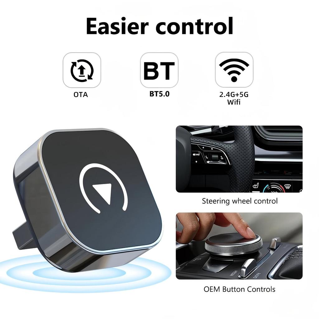 Akıllı Araba İçin Popüler Kablosuz CarPlay Adaptörü - Apple ve Android Uyumluluğu