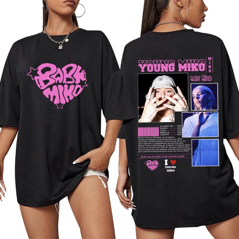 

Young Miko Baby Miko T Shirt Men Women Clothing Hip Hop Oversized Short Sleeve Female T-shirt Casual Cotton T-shirt Tops S