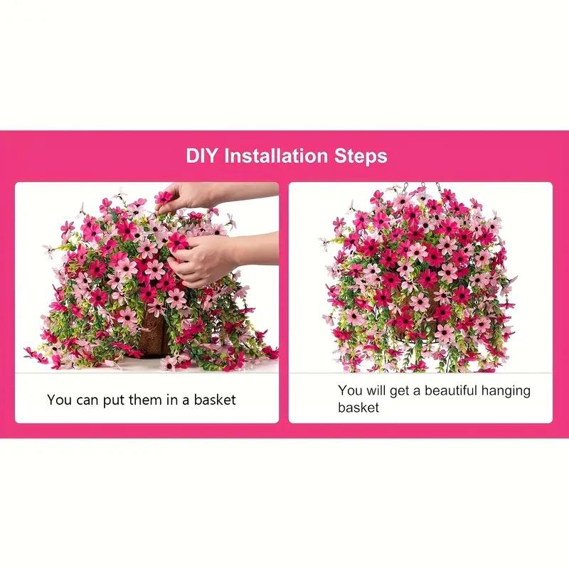 1Piece Artificial Hanging Sunflower Weather Resistant  Decoration For Household Garden Wedding Garden Decoration Decorative Flower Bunch