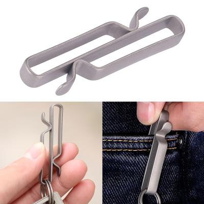 S-Shaped Double Side Belt  Keyholder Titaniums Belt Loop Keychains Clip with Detachable KeyRing Hangings Buckles
