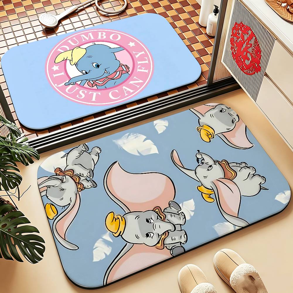 Cute Cartoon D-dumbo Classic Carpet Bathroom Anti-slip Mat Door Mat Home Decoration Mat Entrance Door Mat Scratch-resistant