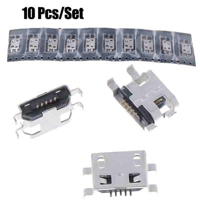 10 Pcs Type B Micro Usb 5 Pin Female Charger Mount Jack Connector Port Socket