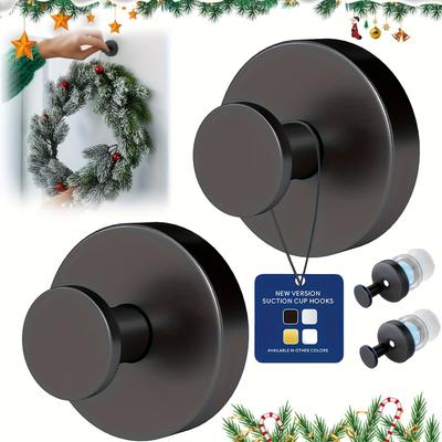 Strong Suction Cup Hooks, Suitable for Shower, Bathroom, and Kitchen - No-Drill Wall-Mounted Towel Hooks with Vacuum Technology,