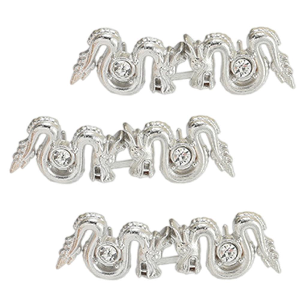 3Pieces Dragon Shape Waist Tighten Pin for Pants Jeans Waist Cinching Button Clasp Waist Brooch Clip Waist Fitness Pin